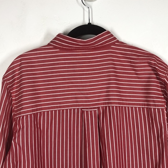 Chaps red stripe button down shirt size small - Picture 7 of 10